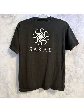Vintage Sakae Yamaha Drums T Shirt Mens Large L Black Short Sleeve Cross Stitch